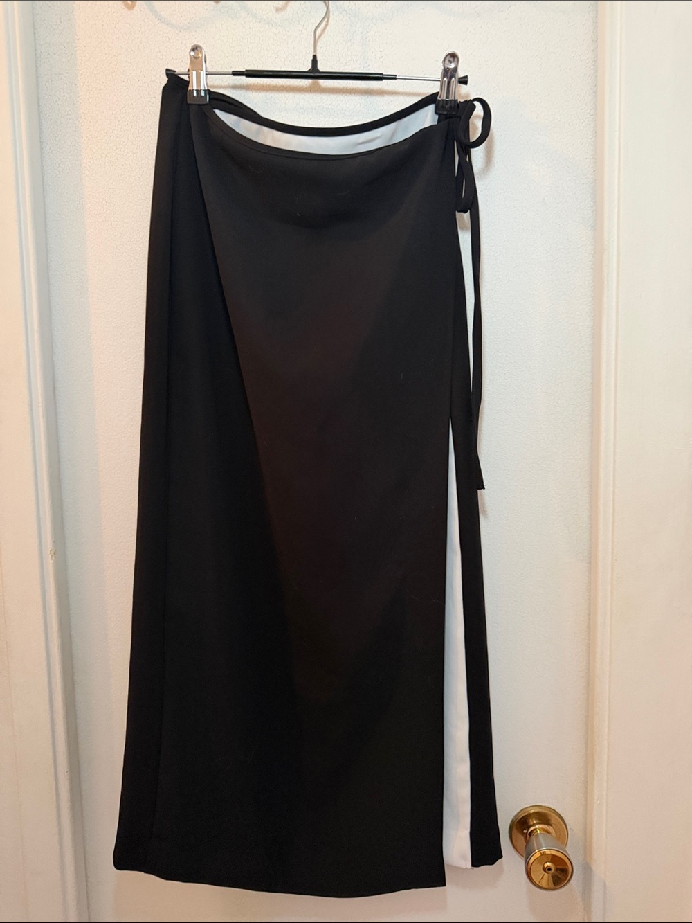 Mango Black Wrap Maxi Skirt with Side Tie